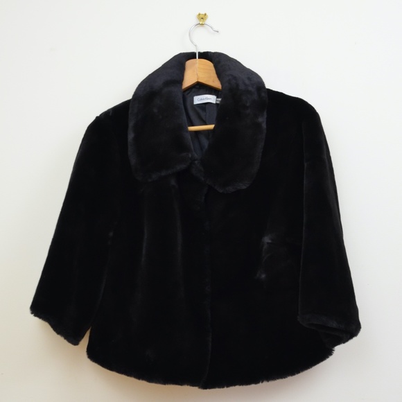 Calvin Klein Jackets & Blazers - Black Calvin Klein Faux Fur Jacket